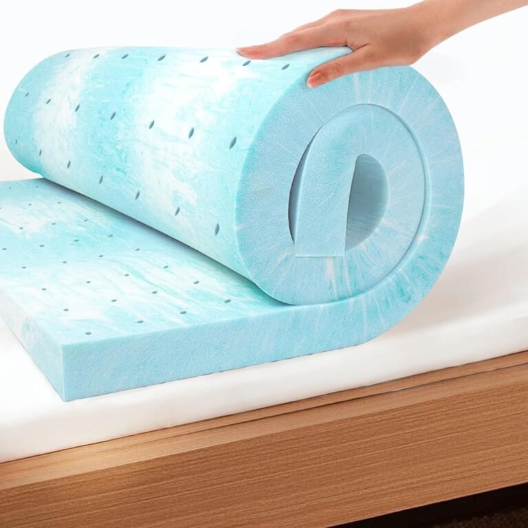 EGO 3 Inch Queen Mattress Topper Gel Memory Foam for Pressure Relief | Cooling Gel Infused, Ventilated Design Bed Topper in a Box, CertiPUR-US Certified, 80″Lx60″W